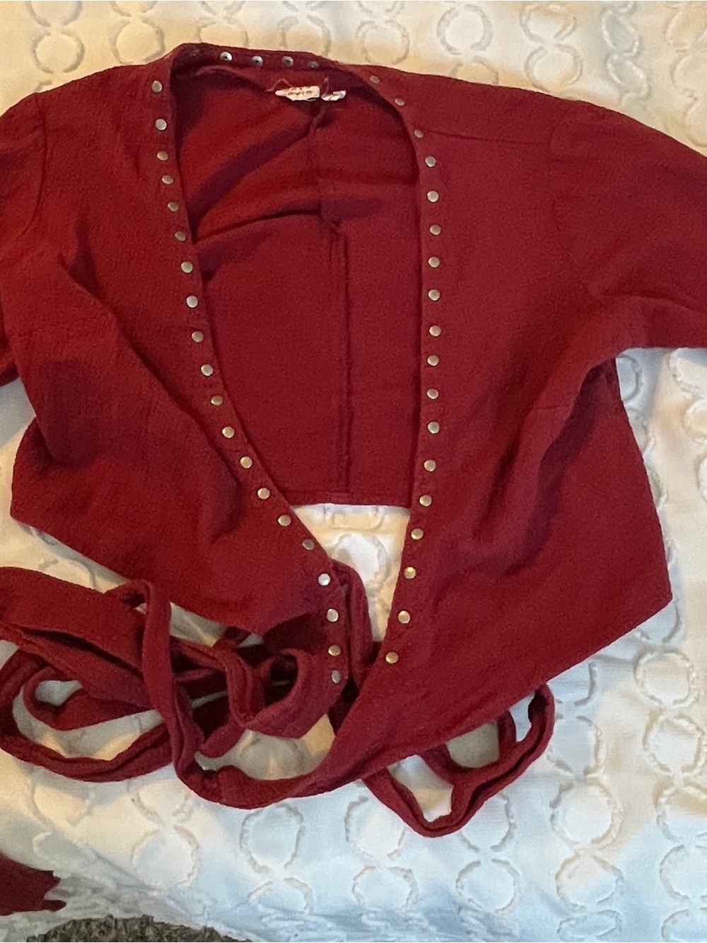 Somedays Lovin Red Cropped Wrap Top